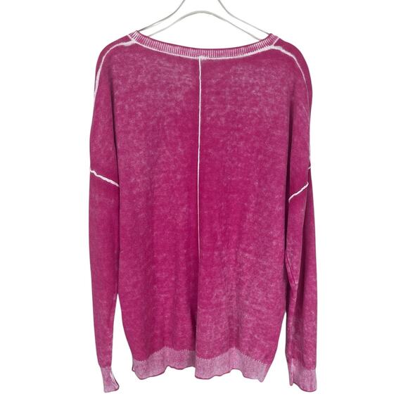 Sundance Samantha V-Neck Cotton Sweater Washed Pink Size Large Boho Chic - Picture 10 of 14